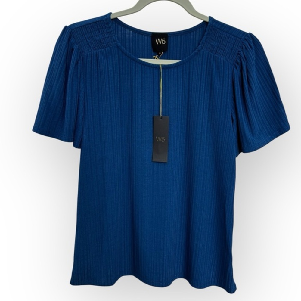 Anthropologie W5 Rich Blue Blouse Size M *2130